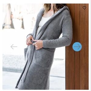 Cozy grey/blue Giraffe At Home hooded robe M/L